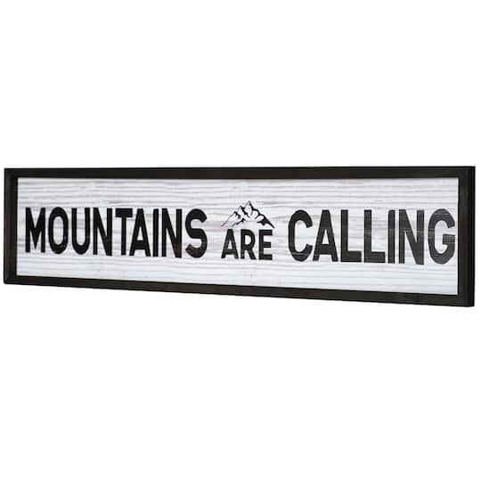 American Art D&#xE9;cor&#x2122; 36&#x22; Mountains Are Calling Wood Novelty Wall Sign